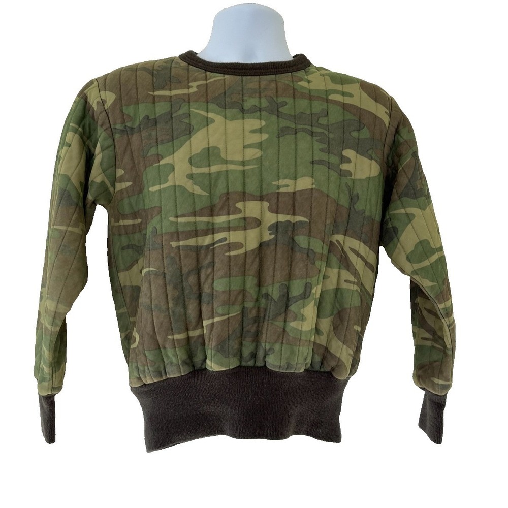 VTG SafTbak Sweatshirt Camo Crew Thermal Quilted 90s Y2K Gorp Core Field Cabin